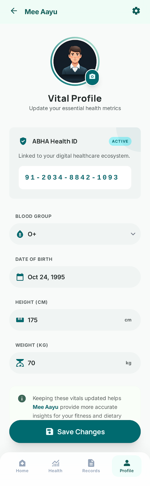 Personal Vital Profile