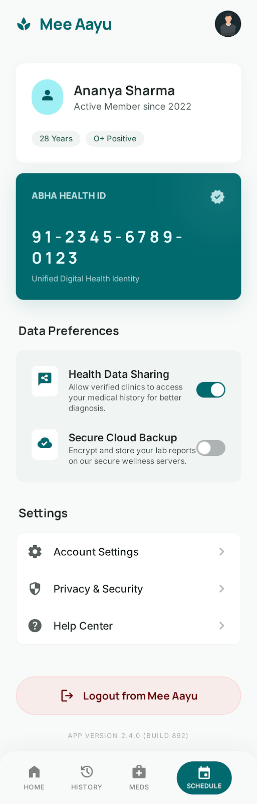 Profile Settings